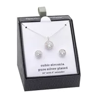 Sparkle Allure 2-pc. Cubic Zirconia Pure Silver Over Brass Round Jewelry Set