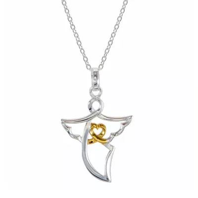 Footnotes Angel Sterling Silver 16 Inch Cable Angel Pendant Necklace