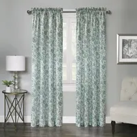 Regal Home Regency Watercolor Floral Light-Filtering Rod Pocket Single Curtain Panel