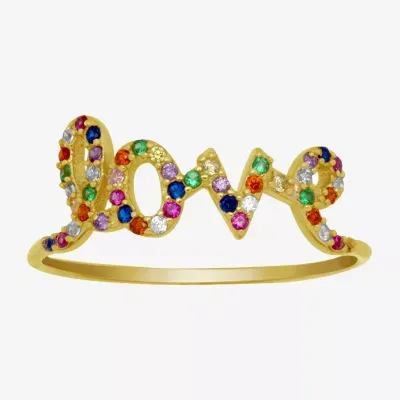 Itsy Bitsy Love Cubic Zirconia 14K Gold Over Silver Band