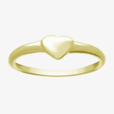 Itsy Bitsy Sterling Silver 14K Gold Over Heart Band