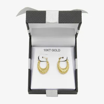 Croissant 10K Gold 22mm Round Hoop Earrings