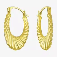 Croissant 10K Gold 22mm Round Hoop Earrings