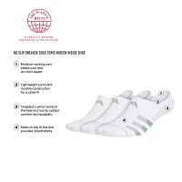 adidas 3 Pair No Show Socks Mens