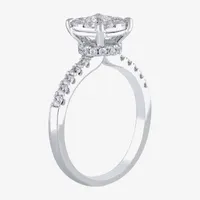 (H-I / I1) Womens 1 CT. T.W. Lab Grown White Diamond 10K Gold Halo Engagement Ring