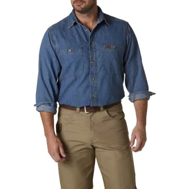 Wrangler® Mens Regular Fit Long Sleeve Button-Down Shirt | Alexandria Mall