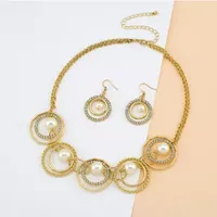 Bold Elements Gold Tone Collar Necklace & Drop Earring 2-pc. Simulated Pearl Jewelry Set