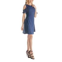 24seven Comfort Apparel Womens Short Sleeve A-Line Dress