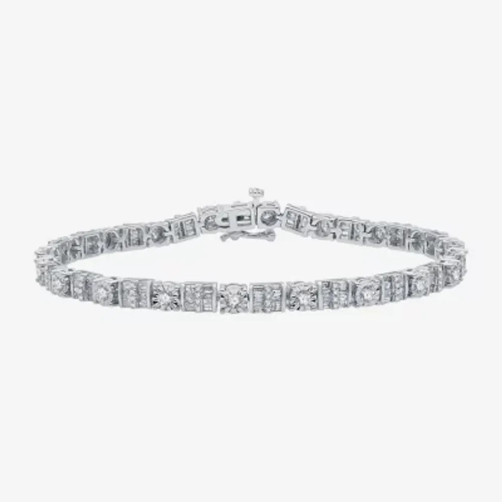 CT. T.W. Natural White Diamond 10K White Gold 7.5 Inch Tennis Bracelet