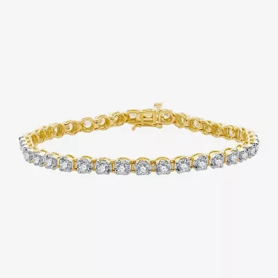 Womens 3 CT. T.W. Natural White Diamond 10K Gold 7.5 Inch Tennis Bracelet
