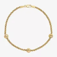 10K Gold Inch Hollow Rope Chain Bracelet
