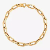 10K Gold 7 3/4 Inch Hollow Paperclip Chain Bracelet