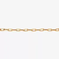 10K Gold 7 3/4 Inch Hollow Paperclip Chain Bracelet