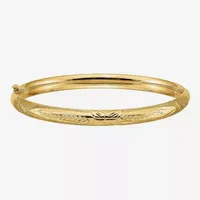 14K Gold Round Bangle Bracelet