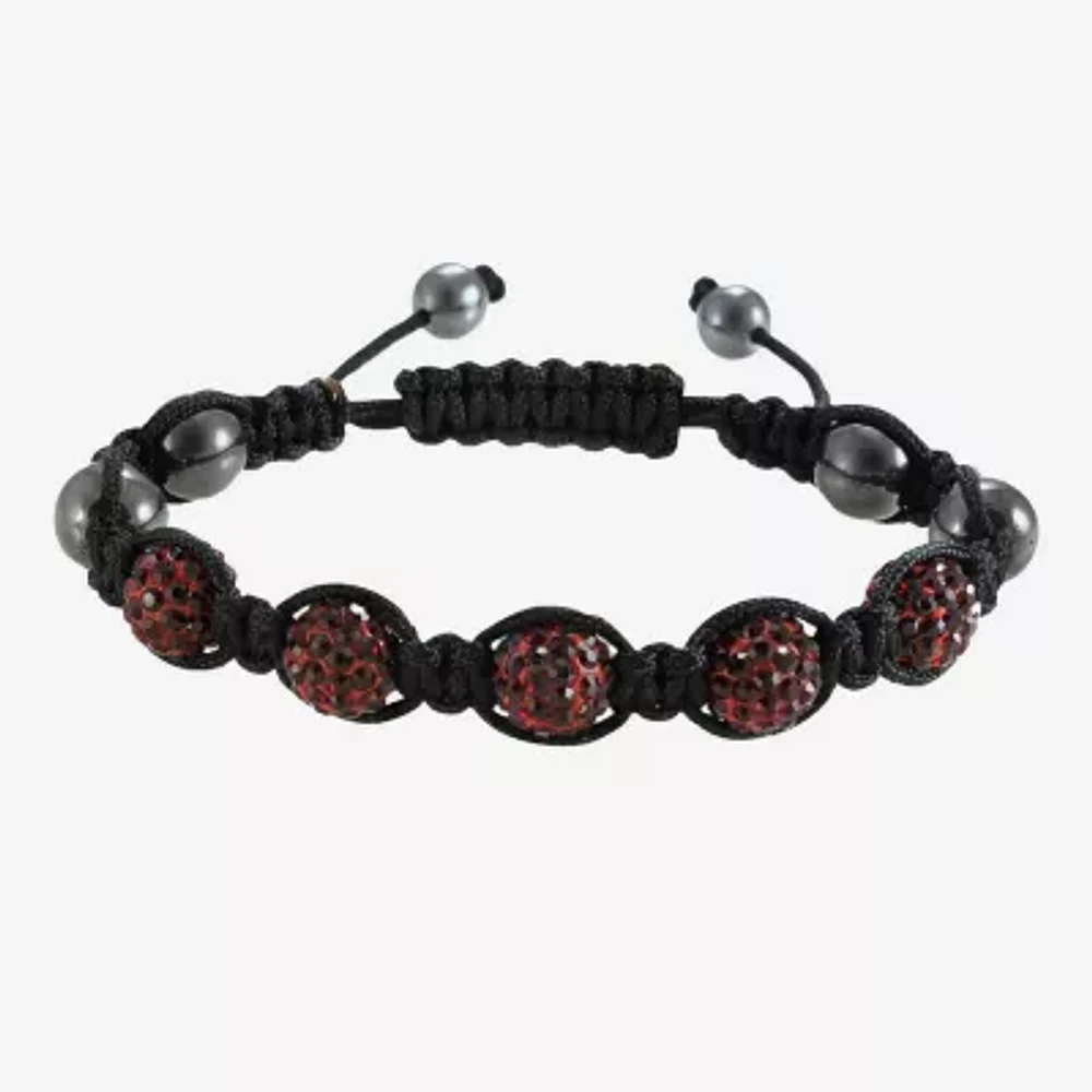 Men’s Hematite, Red & Black Crystal Bracelet