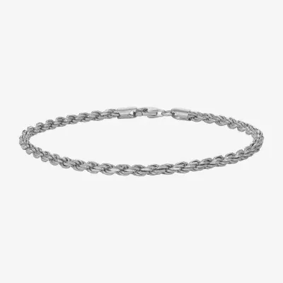 Sterling Silver 8 1/2 Inch Solid Rope Link Bracelet