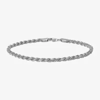 Sterling Silver 8 1/2 Inch Solid Rope Link Bracelet