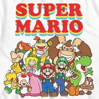 Mens Crew Neck Short Sleeve Regular Fit Super Mario Graphic T-Shirt