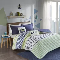 Urban Habitat Kids Aaron 100% Cotton Shark Stripes Comforter Set with Decorative Pillows