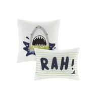 Urban Habitat Kids Aaron 100% Cotton Shark Stripes Comforter Set with Decorative Pillows