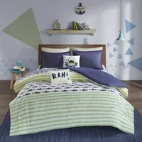 Urban Habitat Kids Aaron Cotton Shark Stripes 100% Duvet Cover Set with Decorative Pillows