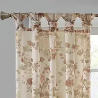 Madison Park Abelia Printed Floral Voile Sheer Tab Top Single Curtain Panel