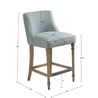 Martha Stewart Delaney Counter Height Upholstered Bar Stool