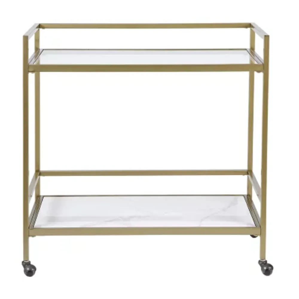 Martha Stewart Lionel Glass Top Serving Cart