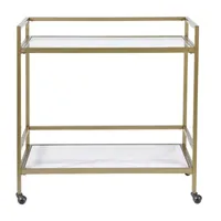 Martha Stewart Lionel Glass Top Serving Cart