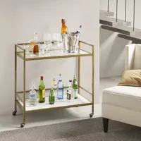 Martha Stewart Lionel Glass Top Serving Cart