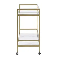 Martha Stewart Lionel Glass Top Serving Cart