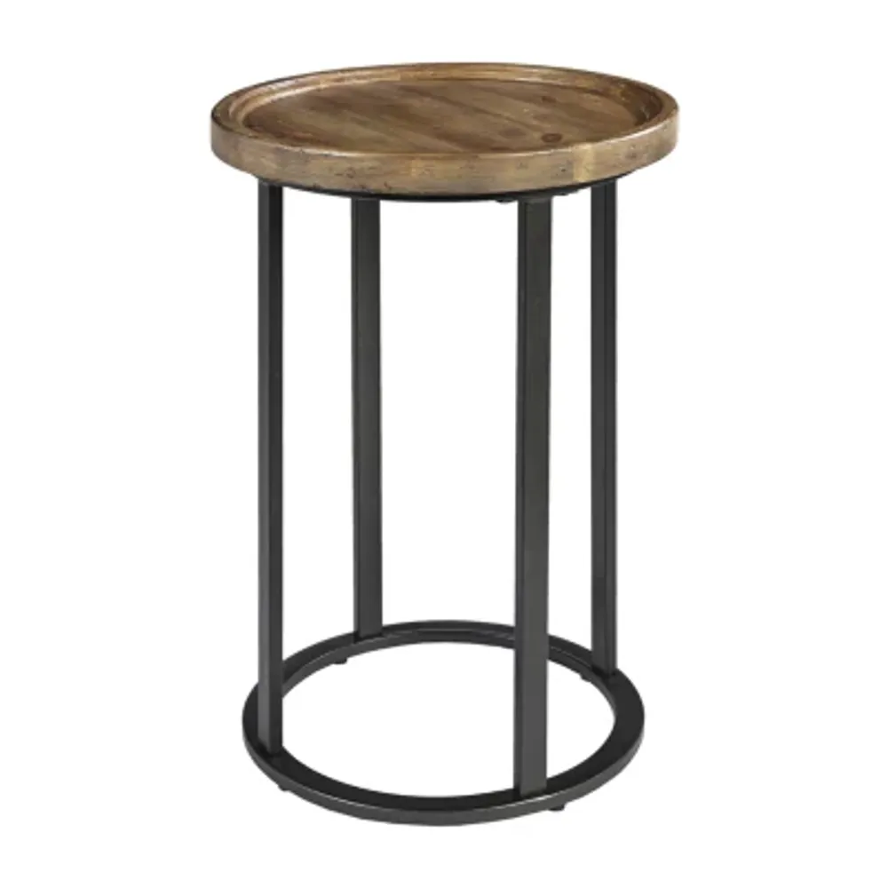 Martha Stewart Irisa Round Wooden Top Chairside Table