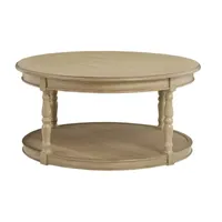 Martha Stewart Belden Round Wooden Coffee Table