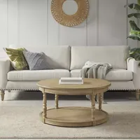 Martha Stewart Belden Round Wooden Coffee Table