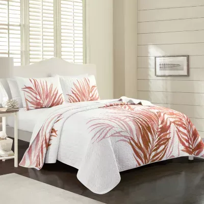 Elise & James Home Palm Leaf Wrinkle Resistant Hypoallergenic Quilt Set