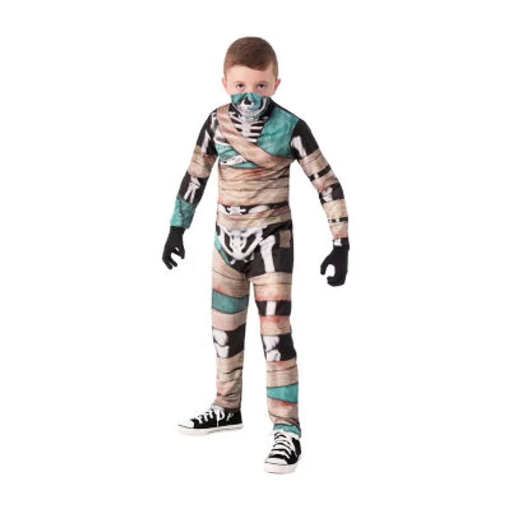 Little & Big  Boys Half Masked Skeleton Costume