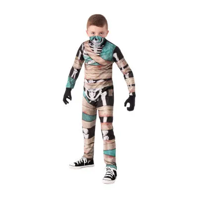 Little & Big  Boys Half Masked Skeleton Costume