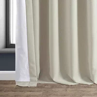 Exclusive Fabrics & Furnishing Faux Linen Hotel Rod Pocket Back Tab Blackout Single Curtain Panels