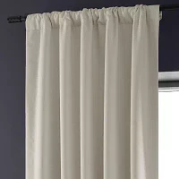 Exclusive Fabrics & Furnishing Faux Linen Hotel Rod Pocket Back Tab Blackout Single Curtain Panels