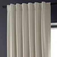 Exclusive Fabrics & Furnishing Faux Linen Hotel Rod Pocket Back Tab Blackout Single Curtain Panels