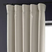 Exclusive Fabrics & Furnishing Faux Linen Hotel Rod Pocket Back Tab Blackout Single Curtain Panels