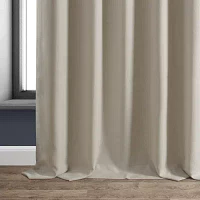 Exclusive Fabrics & Furnishing Faux Linen Hotel Rod Pocket Back Tab Blackout Single Curtain Panels