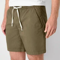 St. John's Bay Poplin 8" Mens Drawstring Waist Deck Short