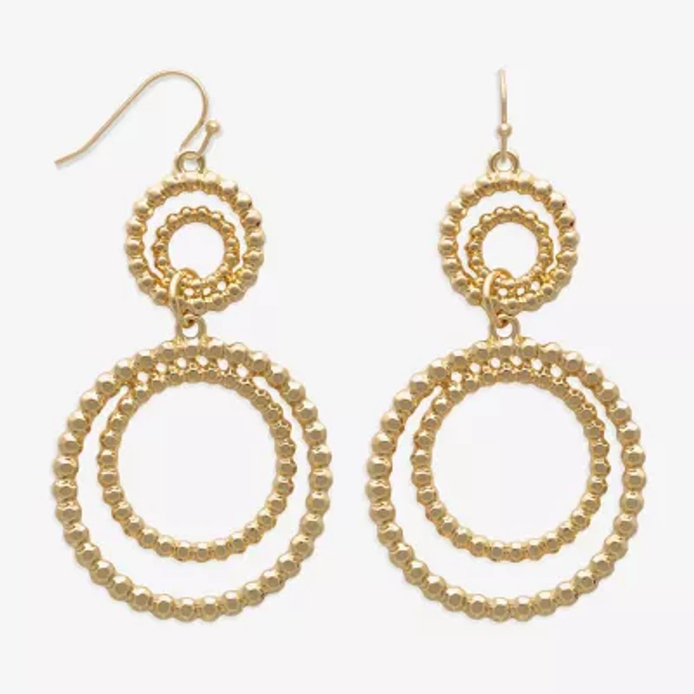 Bold Elements Gold Tone Stainless Steel Drop Earrings