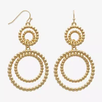 Bold Elements Gold Tone Stainless Steel Drop Earrings