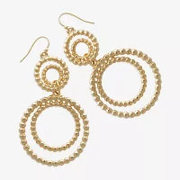 Bold Elements Gold Tone Stainless Steel Drop Earrings