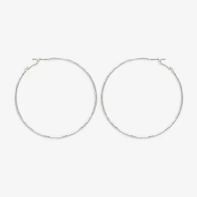 Bold Elements Silver Tone Stainless Steel Hoop Earrings