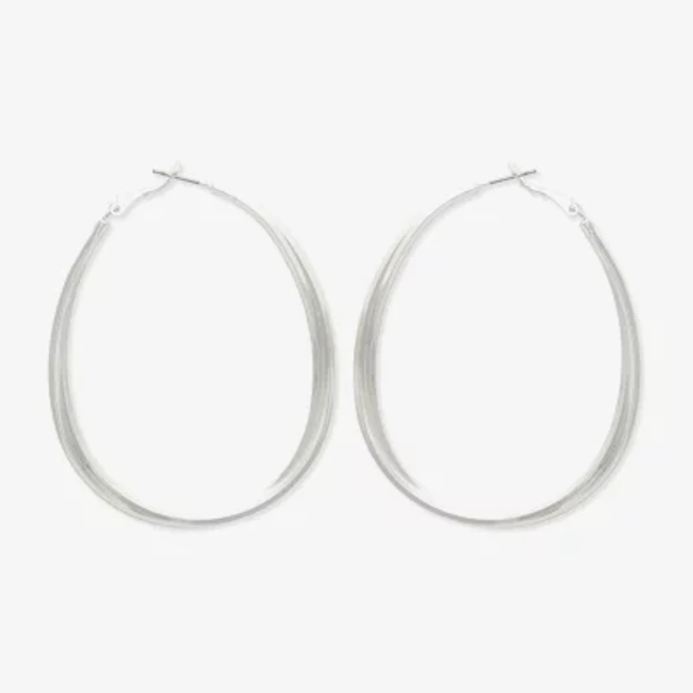 Bold Elements Womens Stainless Steel 53.3mm Hoop Earrings