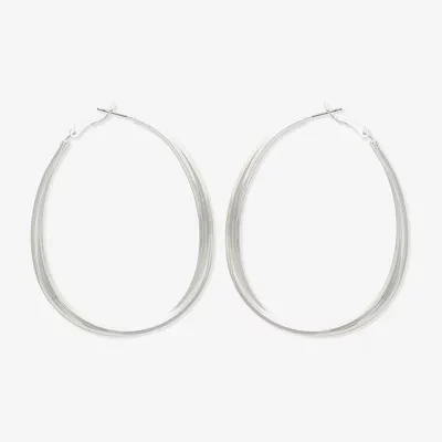 Bold Elements Womens Stainless Steel 53.3mm Hoop Earrings