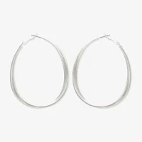 Bold Elements Womens Stainless Steel 53.3mm Hoop Earrings